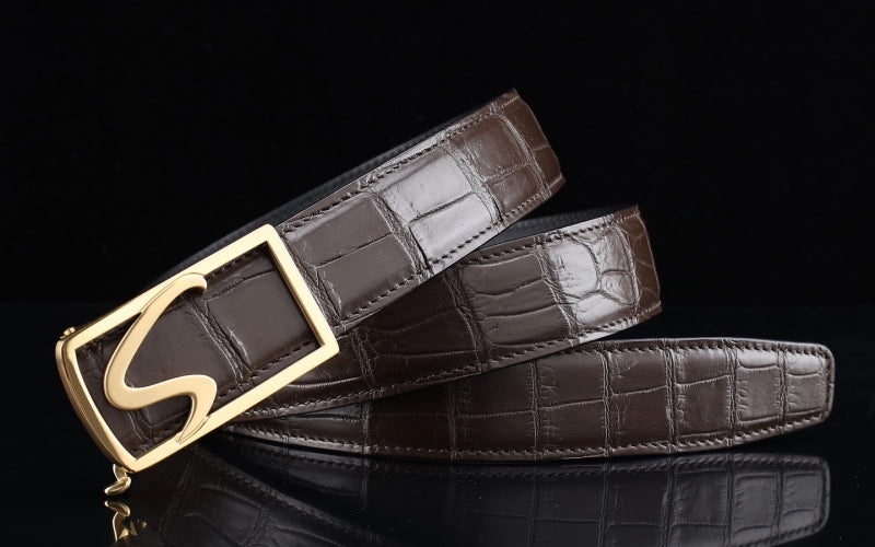 Hand-Glazed Crocodile Belts: The Agate Stone Finish Explained