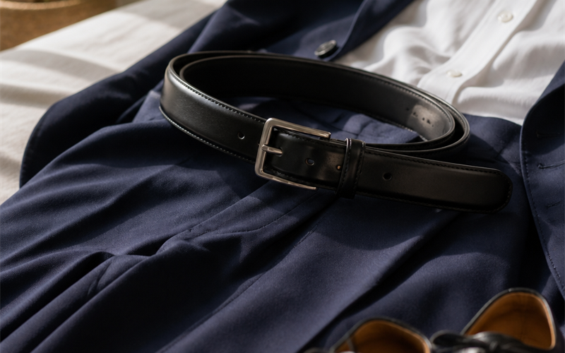 Calfskin Belt with a Suit: Width, Buckle, and Color Rules