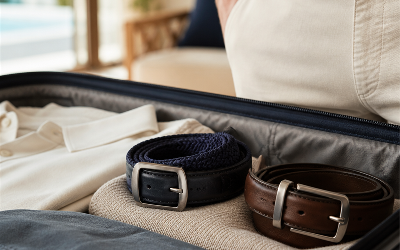 Leather Belt vs Stretch Knit Belt for Travel