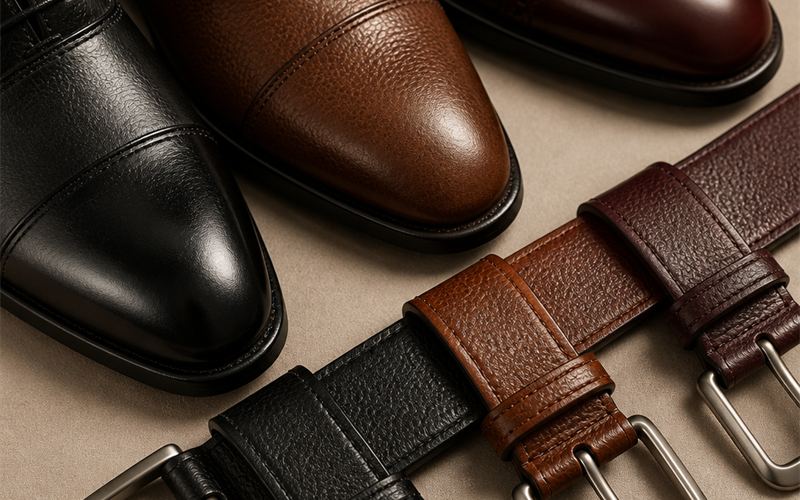 How to Match Your Calfskin Belt to Dress Shoes (Black, Brown, Burgundy)