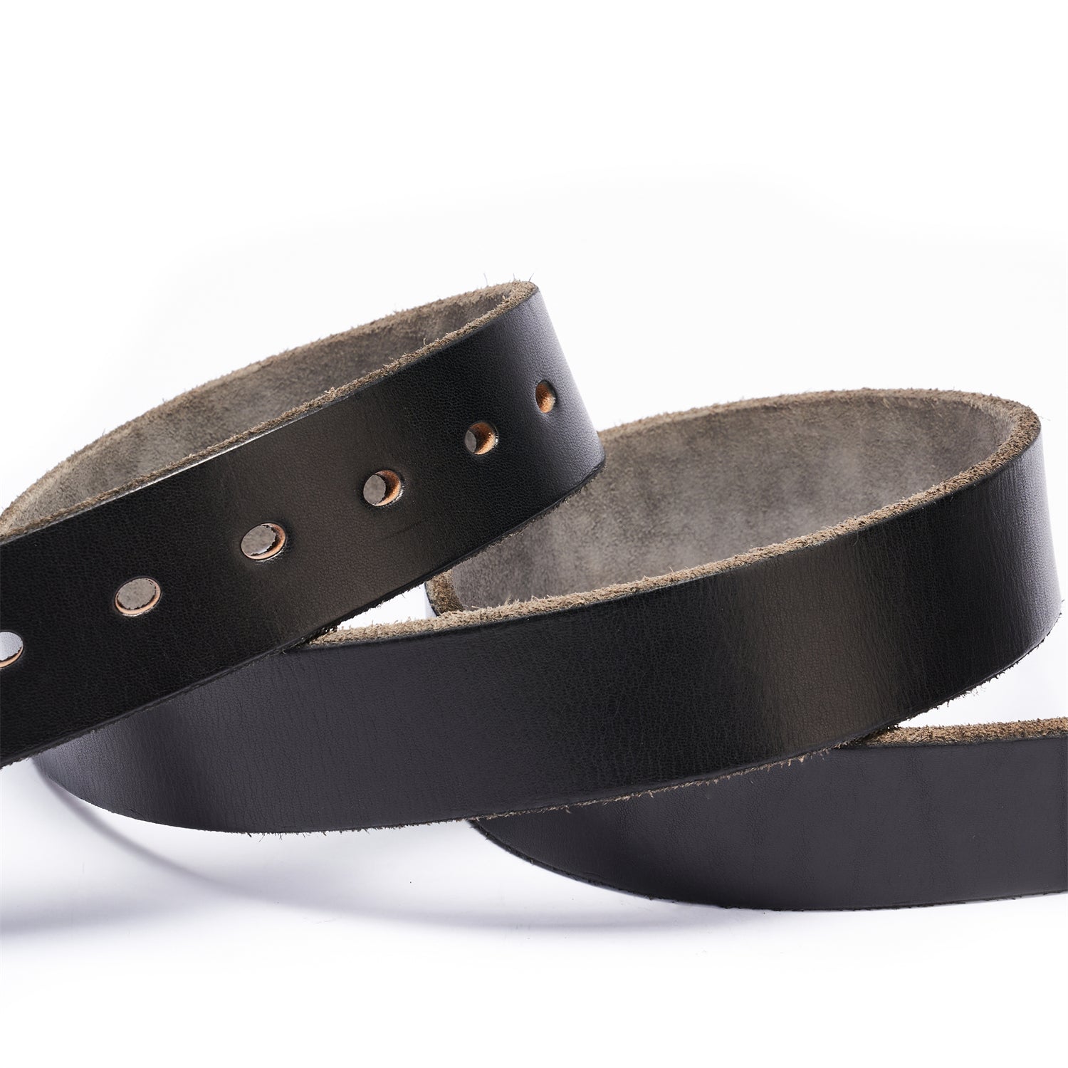 100% Full-Grain Leather Strap in Ironbloom Black, Raw-Edged Finish