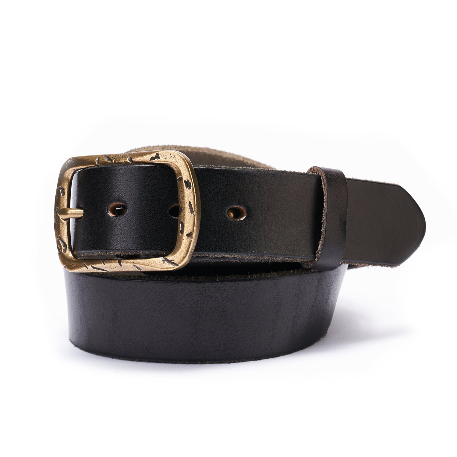 100% Full-Grain Leather Strap in Ironbloom Black, Raw-Edged Finish