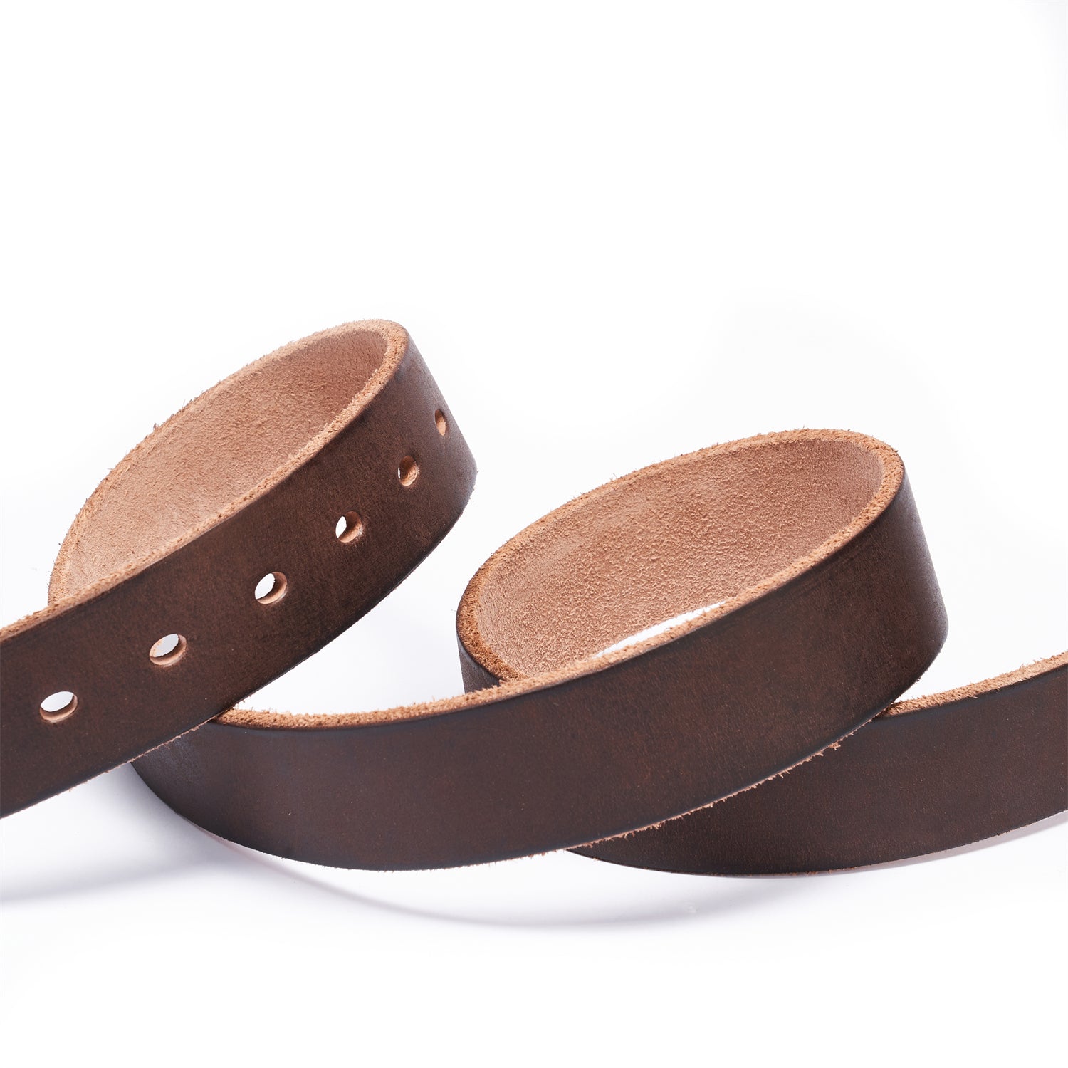 100% Full-Grain Leather Strap in Coffee Bean, Unfinished Raw Edge-1.5 inches