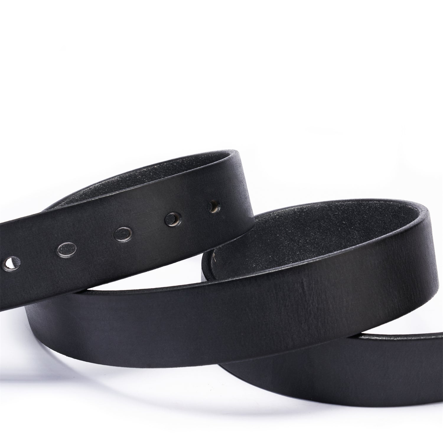 100% Full-Grain Vintage Black Leather Belt + Solid Brass Buckle | 1.5" | 7 Holes
