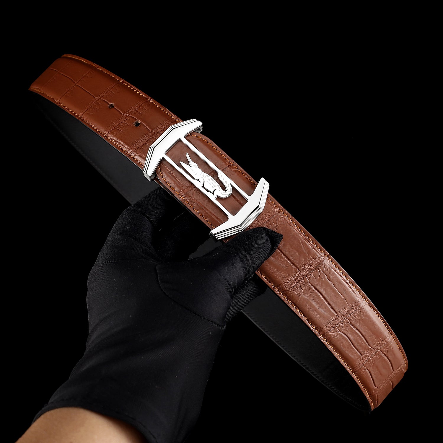 Authentic Crocodile Leather Belt for Men-Matte Finish — additional view 11 | BELTLEY