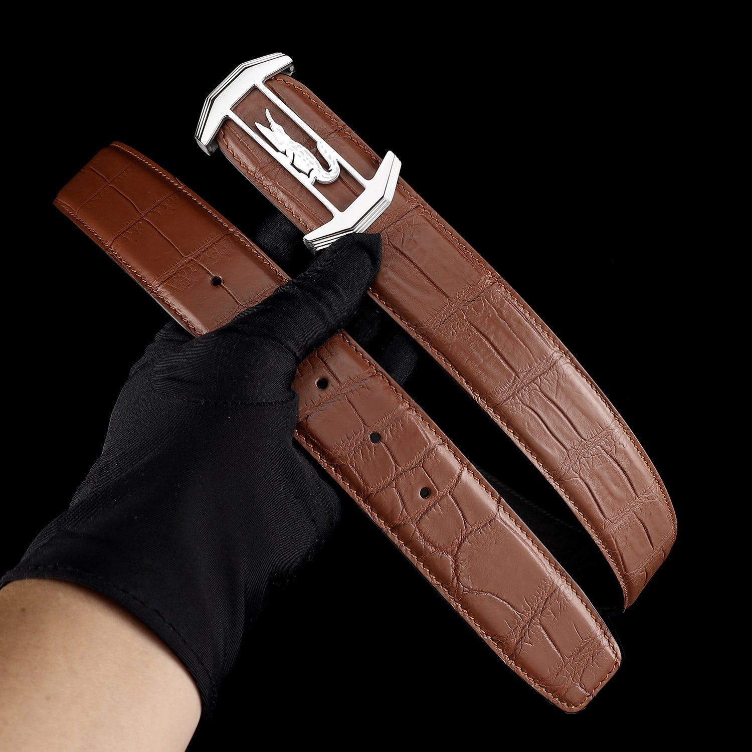 Authentic Crocodile Leather Belt for Men-Matte Finish — additional view 13 | BELTLEY