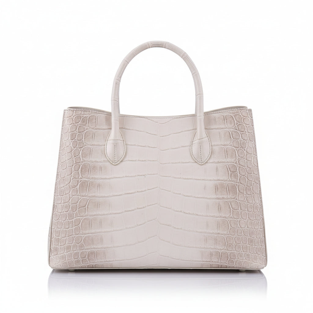 BELTLELY Himalayan White Nile Crocodile Hand Bag
