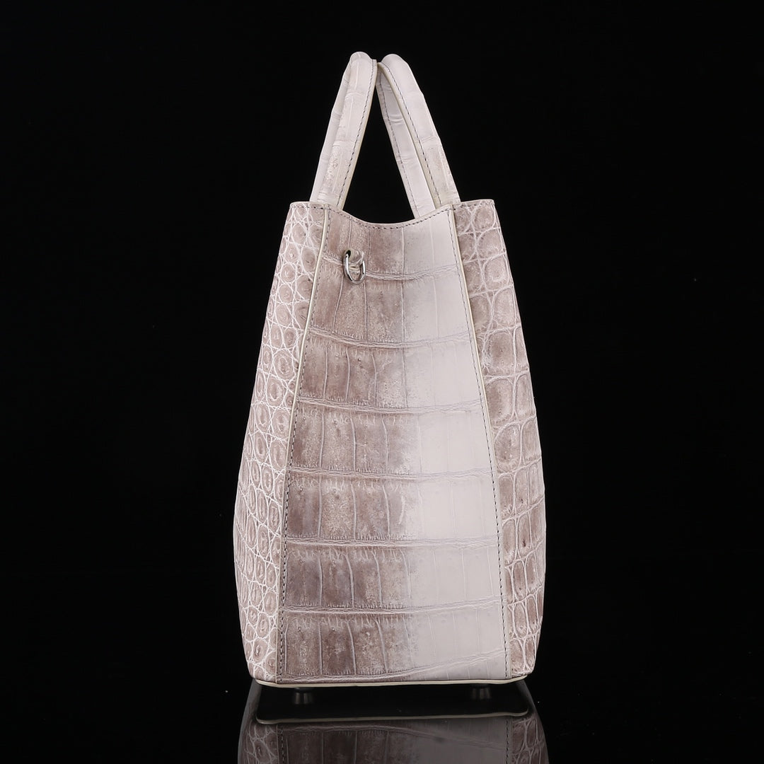 BELTLELY Himalayan White Nile Crocodile Hand Bag