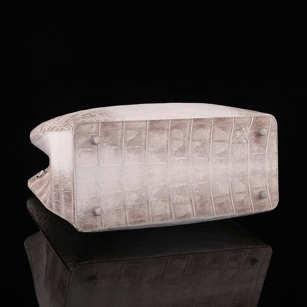 BELTLELY Himalayan White Nile Crocodile Hand Bag