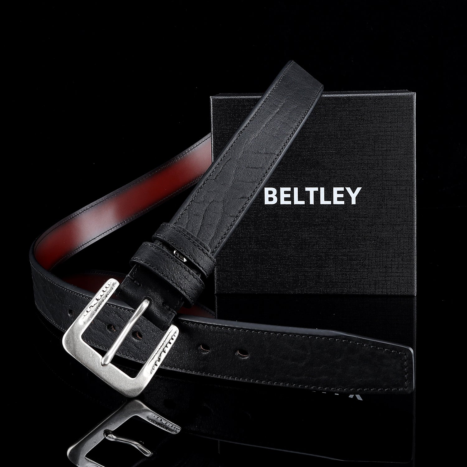 Black Everyday Belt for Men-Full Grain — lifestyle shot | BELTLEY