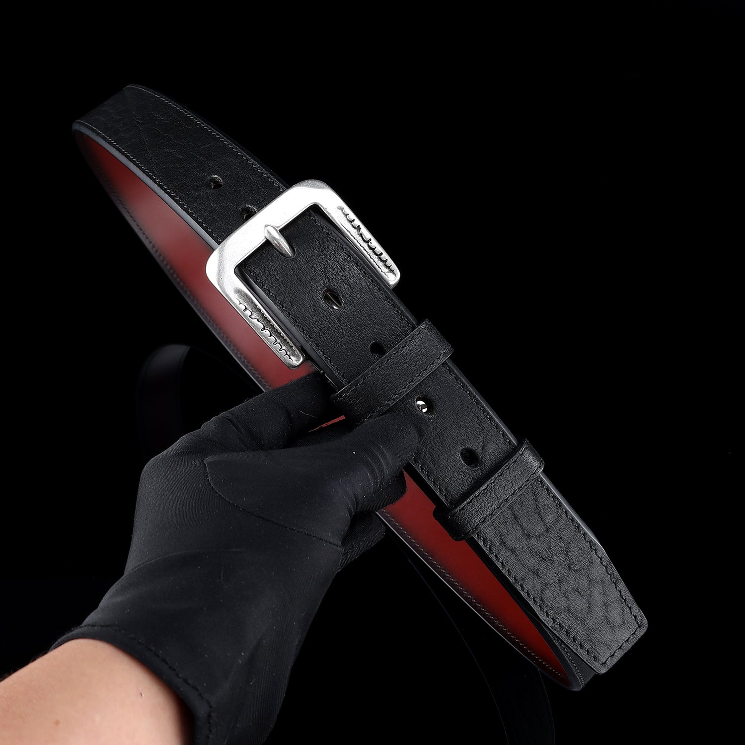 Black Everyday Belt for Men-Full Grain — detail close-up | BELTLEY