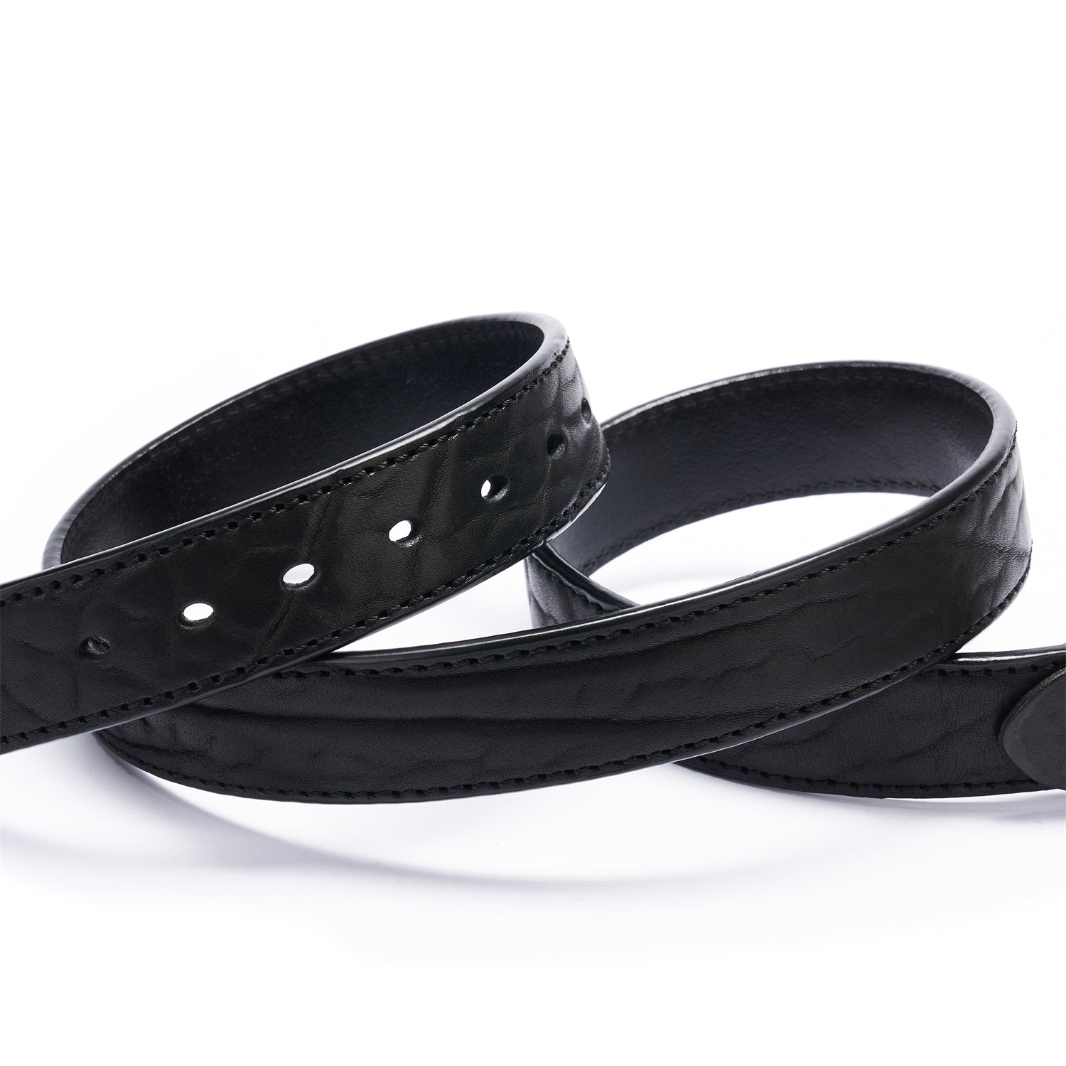 BELTLEY Black Heavy-Duty Full Grain Leather Rugged Belt