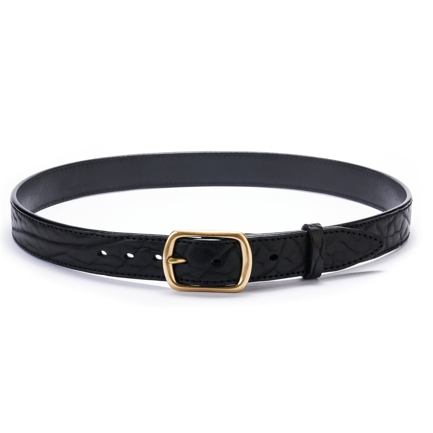 BELTLEY Black Heavy-Duty Full Grain Leather Rugged Belt