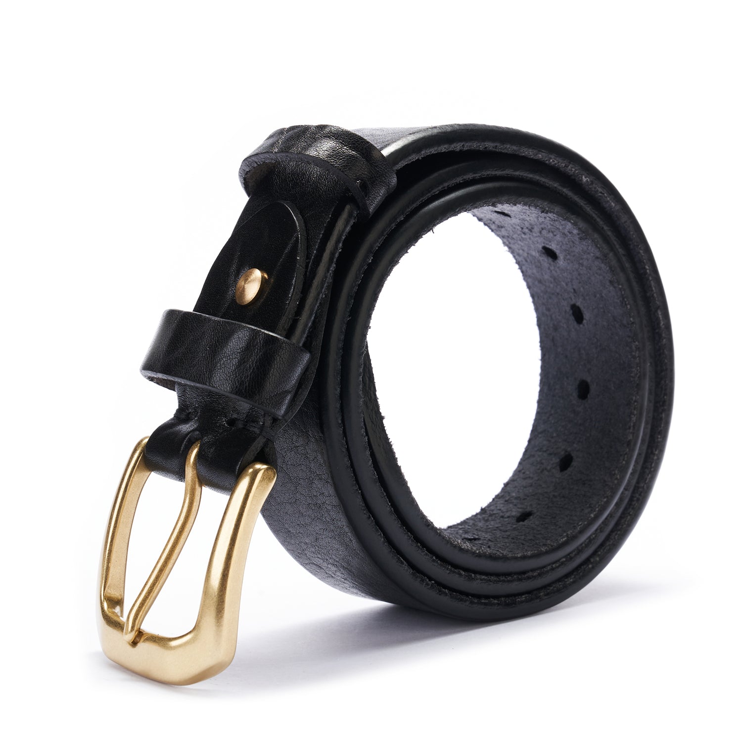 BELTLEY Black Heavy-Duty Full Grain Leather Rugged Belt with Suede Backing