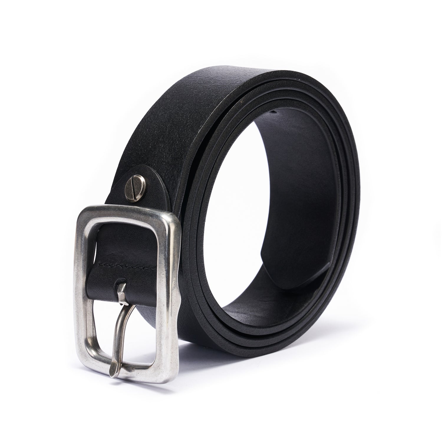 BELTLEY Black Heritage Belt – 38mm Full-Grain Leather with Stainless Steel Buckle