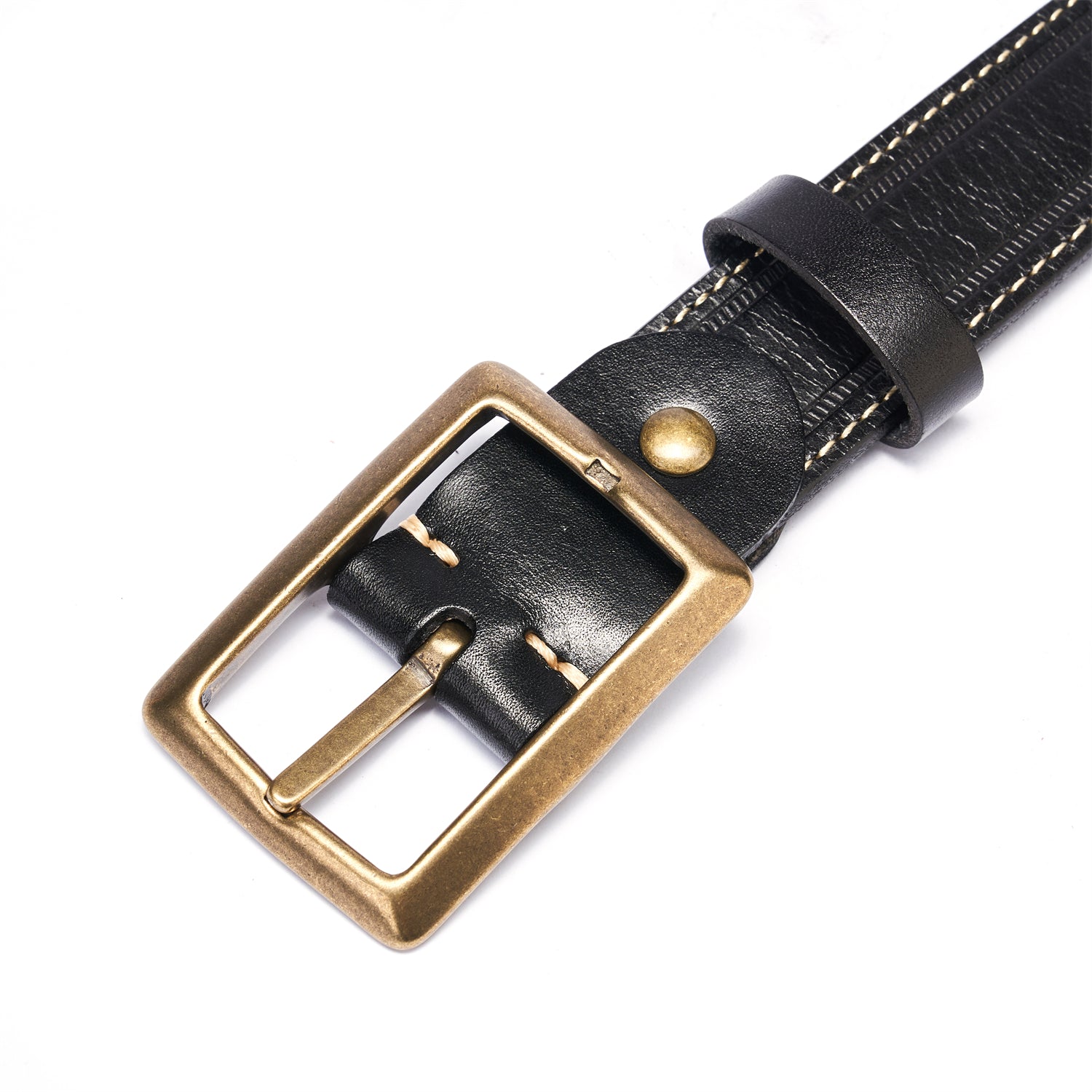 BELTLEY Black Heritage Statement Belt -Oxidizing Bronze Closure
