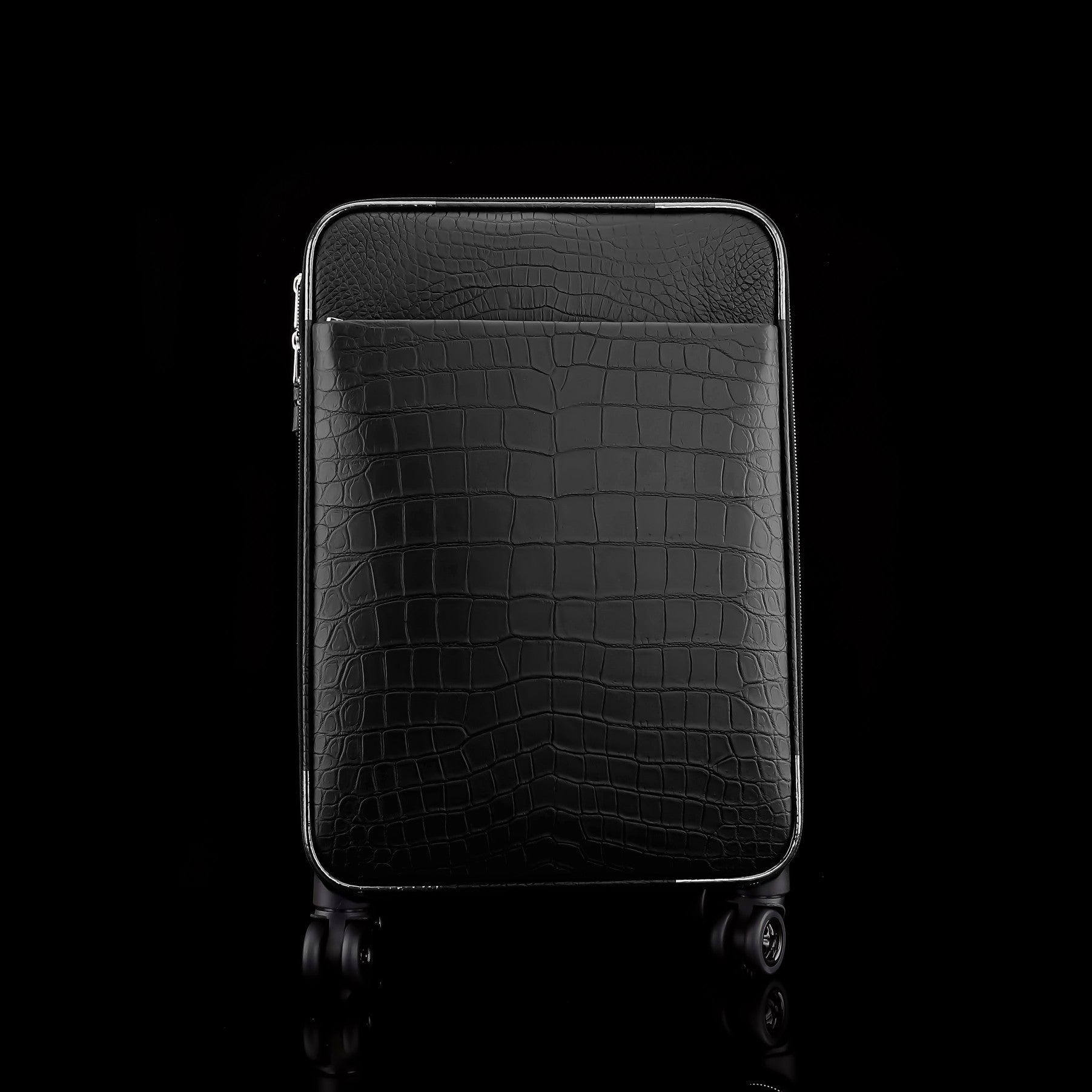 BELTLEY  Black  Matte Nile Crocodile Luggage 20 Inches
