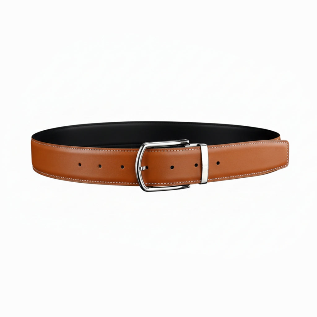 BELTLEY Bright Tan Smooth Leather Belt-Unisex