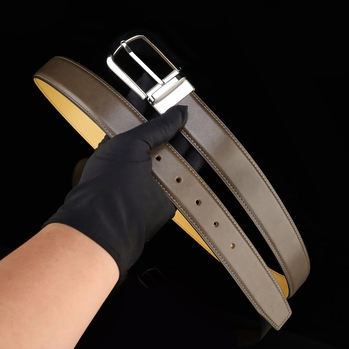 BELTLEY Brown Calfskin Leather Belt Size 30-48 Inches