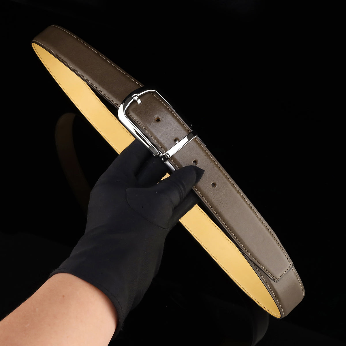 BELTLEY Brown Calfskin Leather Belt Size 30-48 Inches