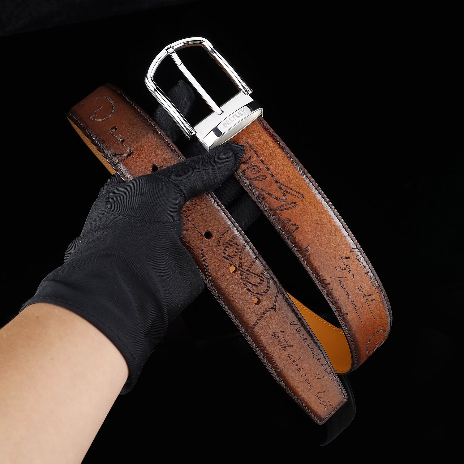 BELTLEY Brown Hand-Rubbed Patina  Vintage Belt