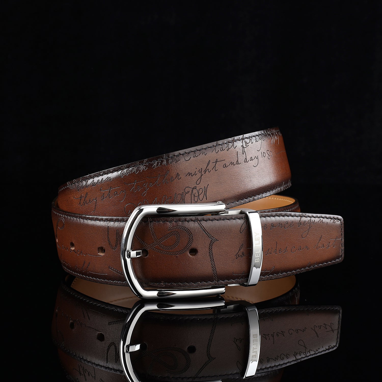 BELTLEY Brown Hand-Rubbed Patina  Vintage Belt
