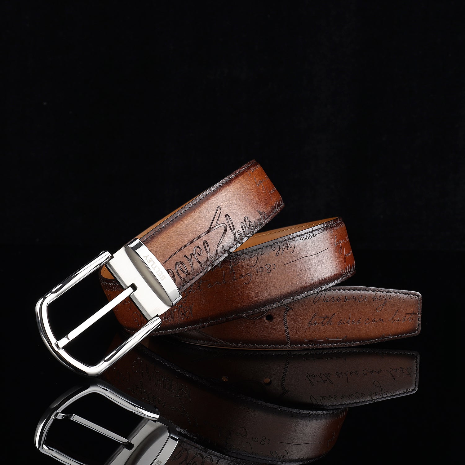 BELTLEY Brown Hand-Rubbed Patina  Vintage Belt