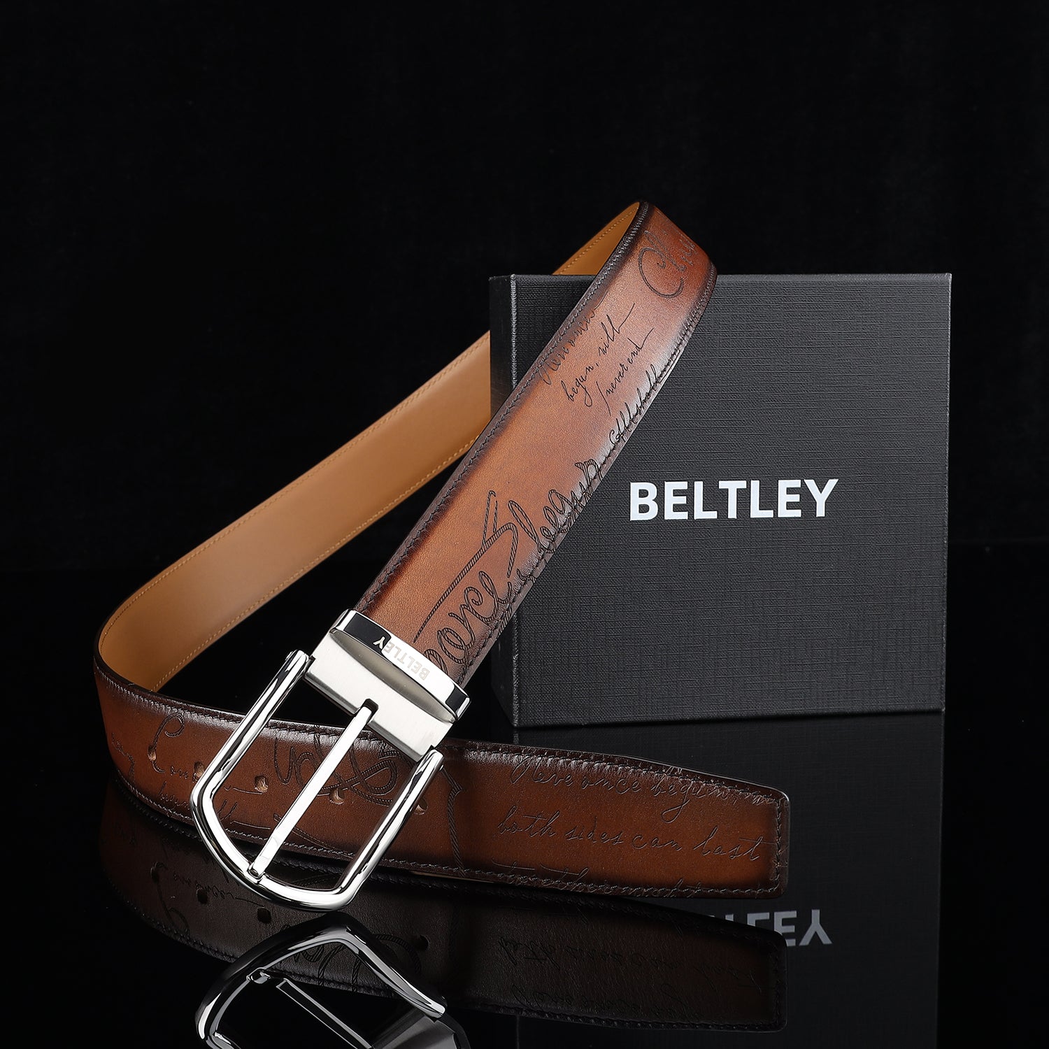 BELTLEY Brown Hand-Rubbed Patina  Vintage Belt