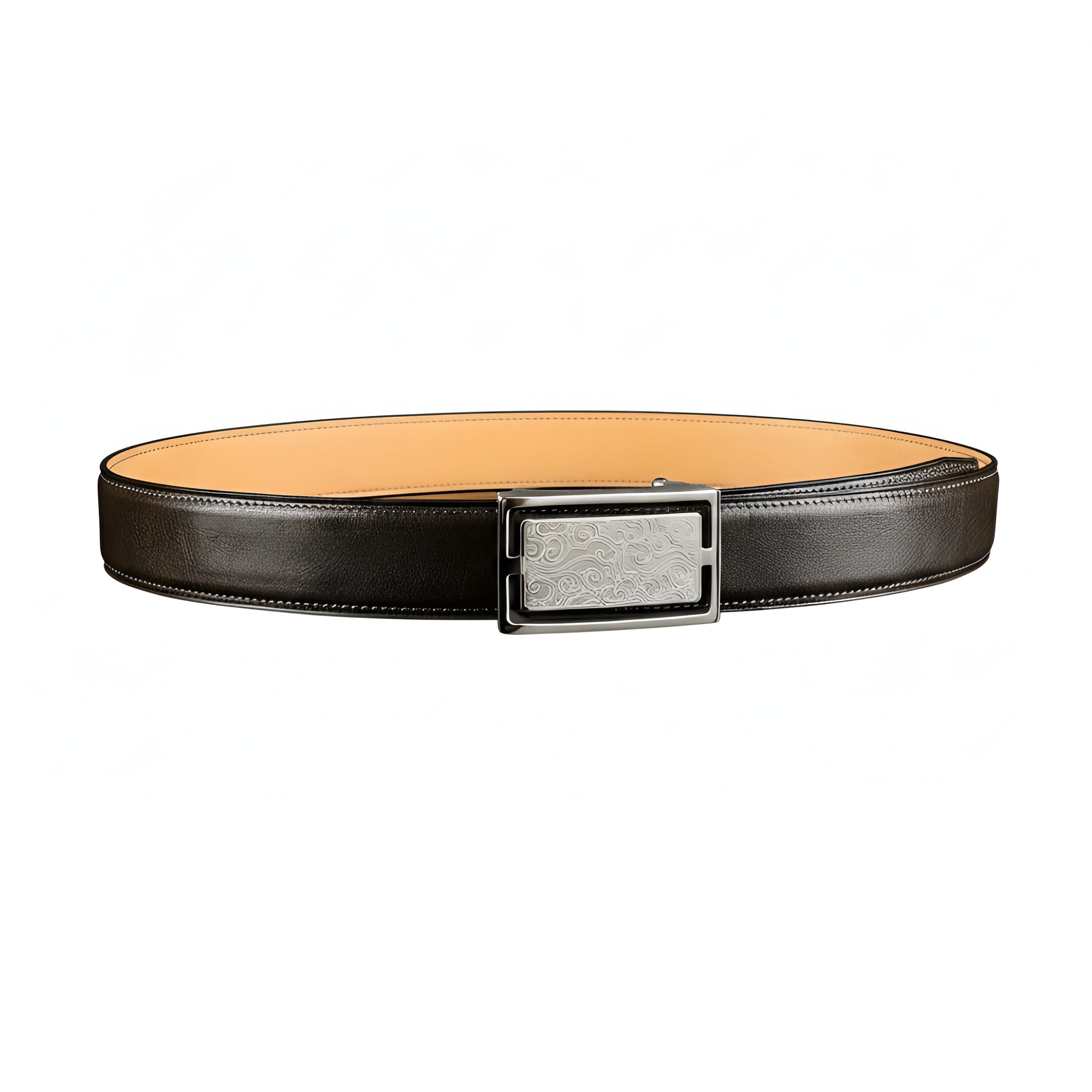 Calfskin Leather Belt with Cloud-Inspired Buckle — additional view 17 | BELTLEY
