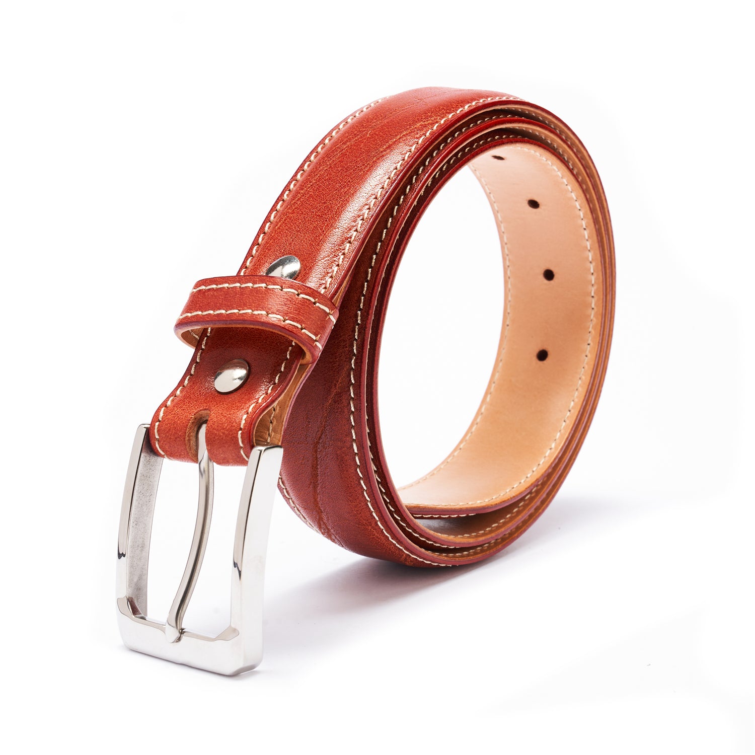 BELTLEY Classic Unisex Brown Belt – 1.38“ Full-Grain Leather  Double-Layer