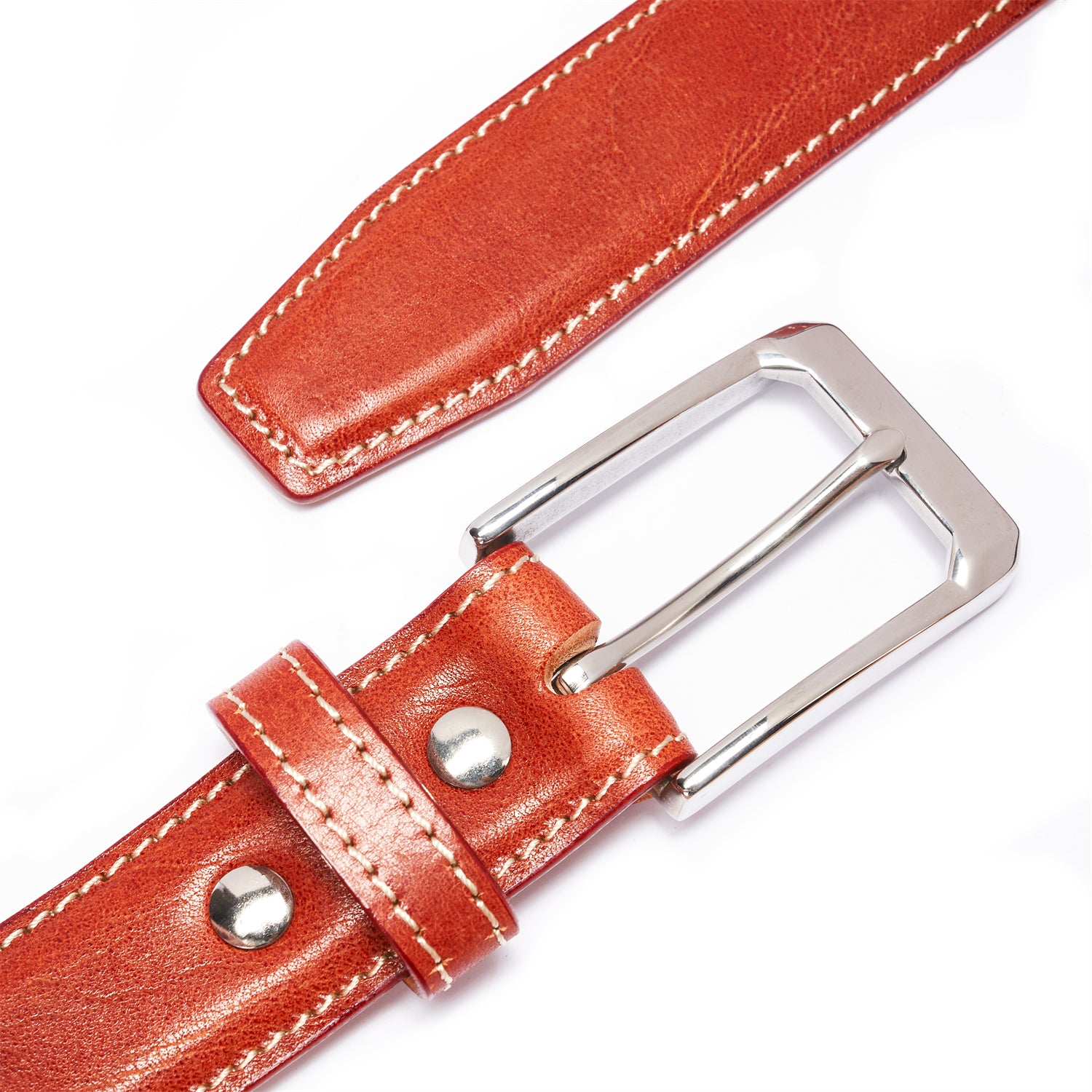 BELTLEY Classic Unisex Brown Belt – 1.38“ Full-Grain Leather  Double-Layer