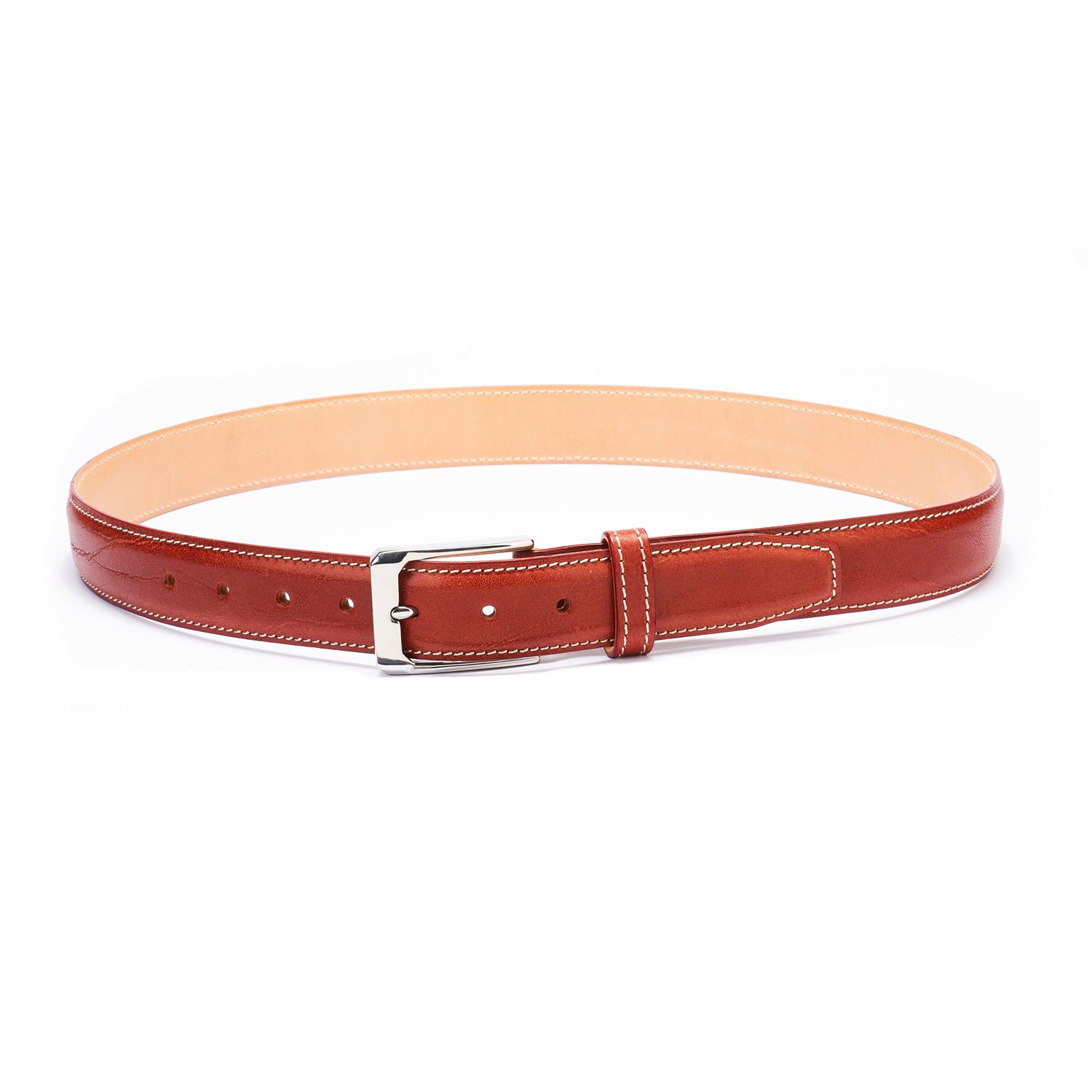 BELTLEY Classic Unisex Brown Belt – 1.38“ Full-Grain Leather  Double-Layer