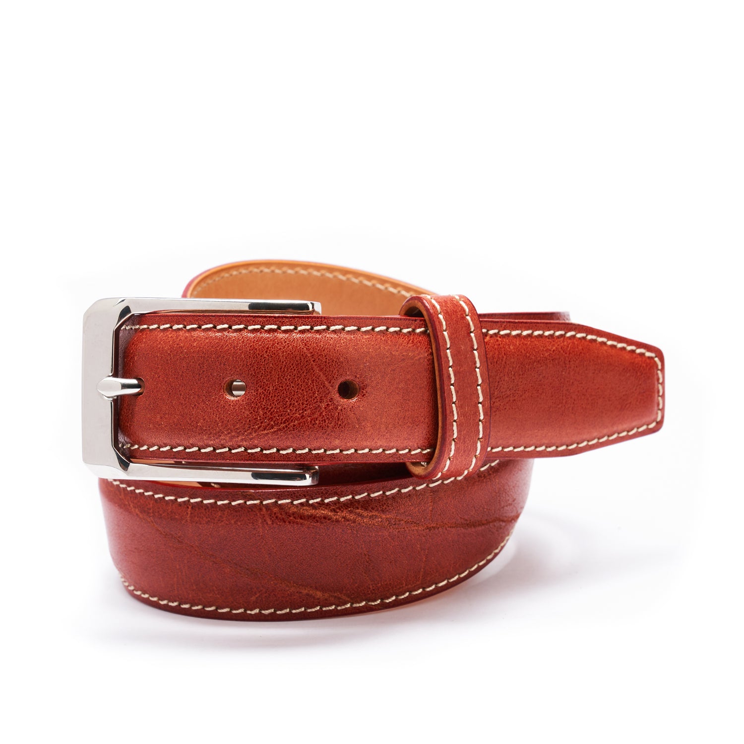 BELTLEY Classic Unisex Brown Belt – 1.38“ Full-Grain Leather  Double-Layer