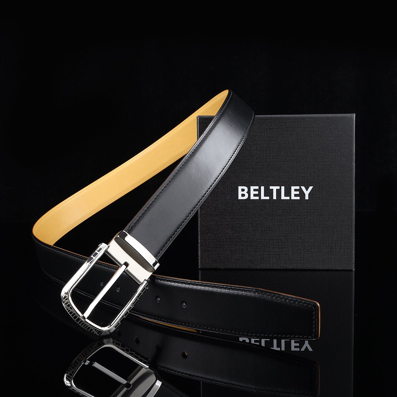 BELTLEY Classic Calfskin Leather Belt