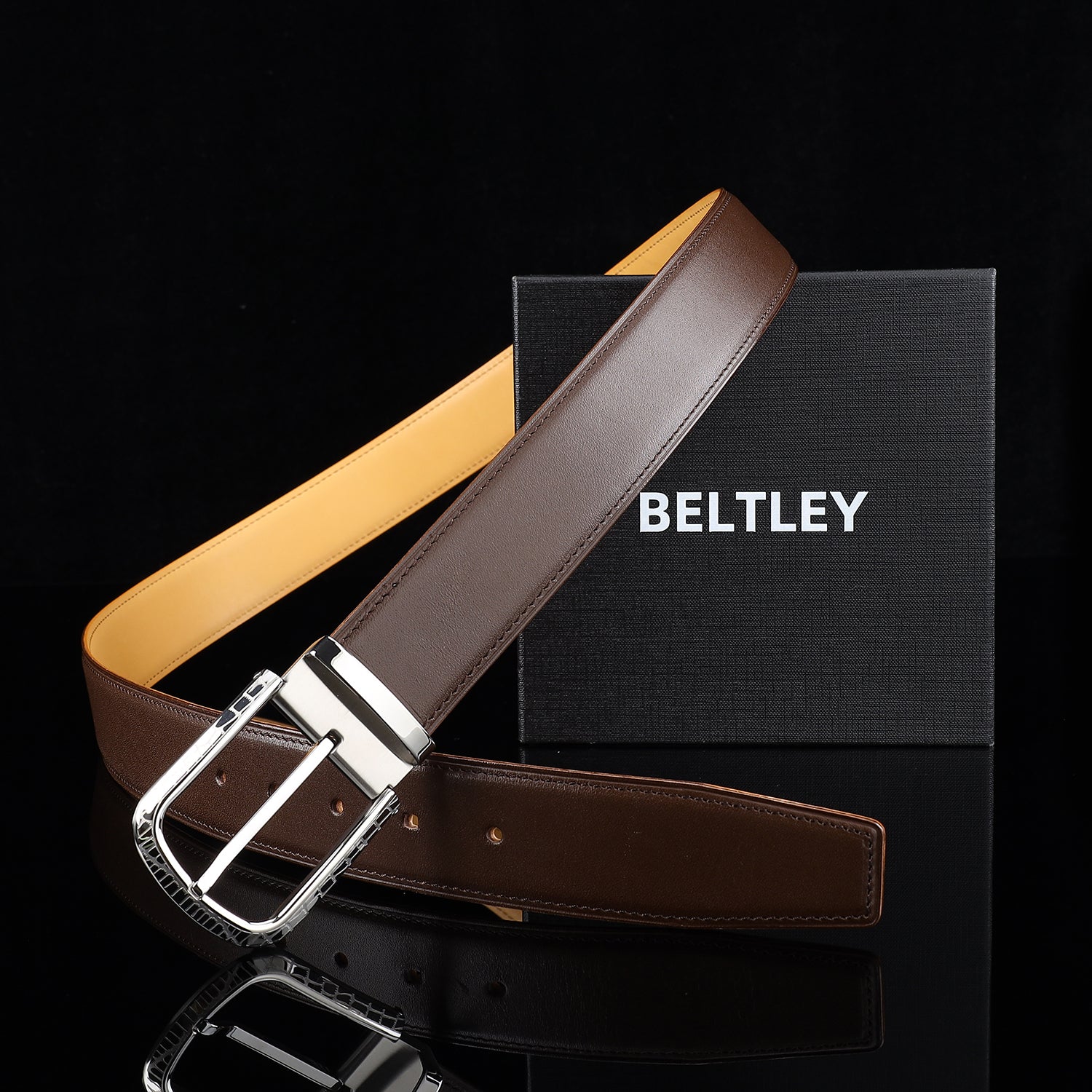 BELTLEY Classic Calfskin Leather Belt
