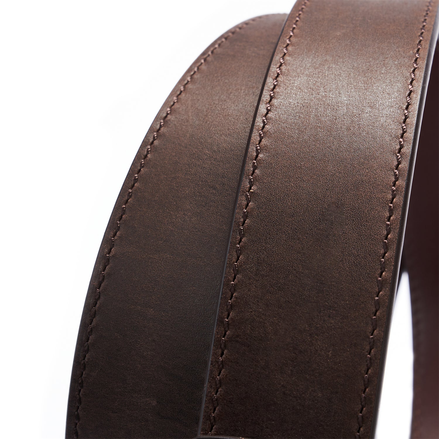 BELTLEY Distressed  Espresso Brown Full Grain Leather Belt - Timeless Style