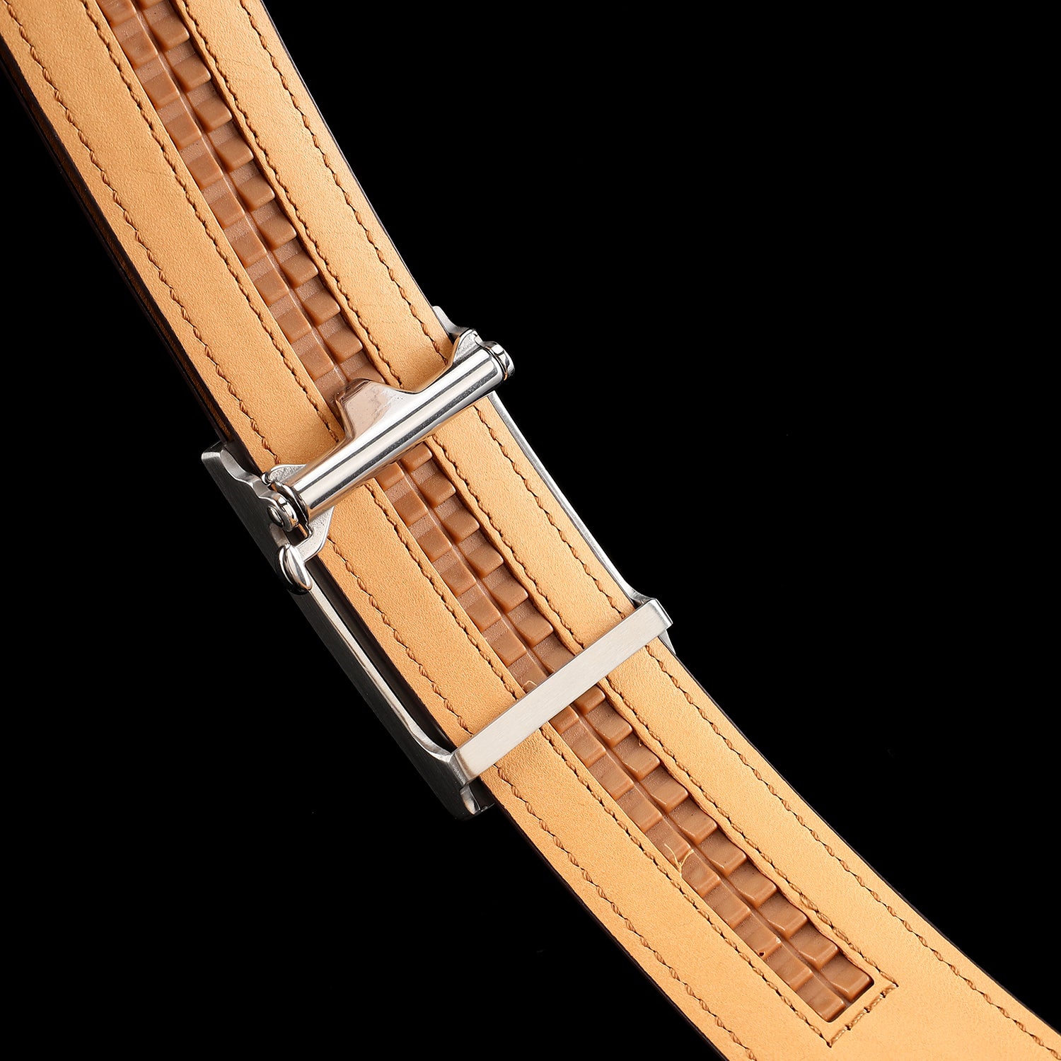 BELTLEY Unisex Calfskin Leather Belt with “Unique” Buckle