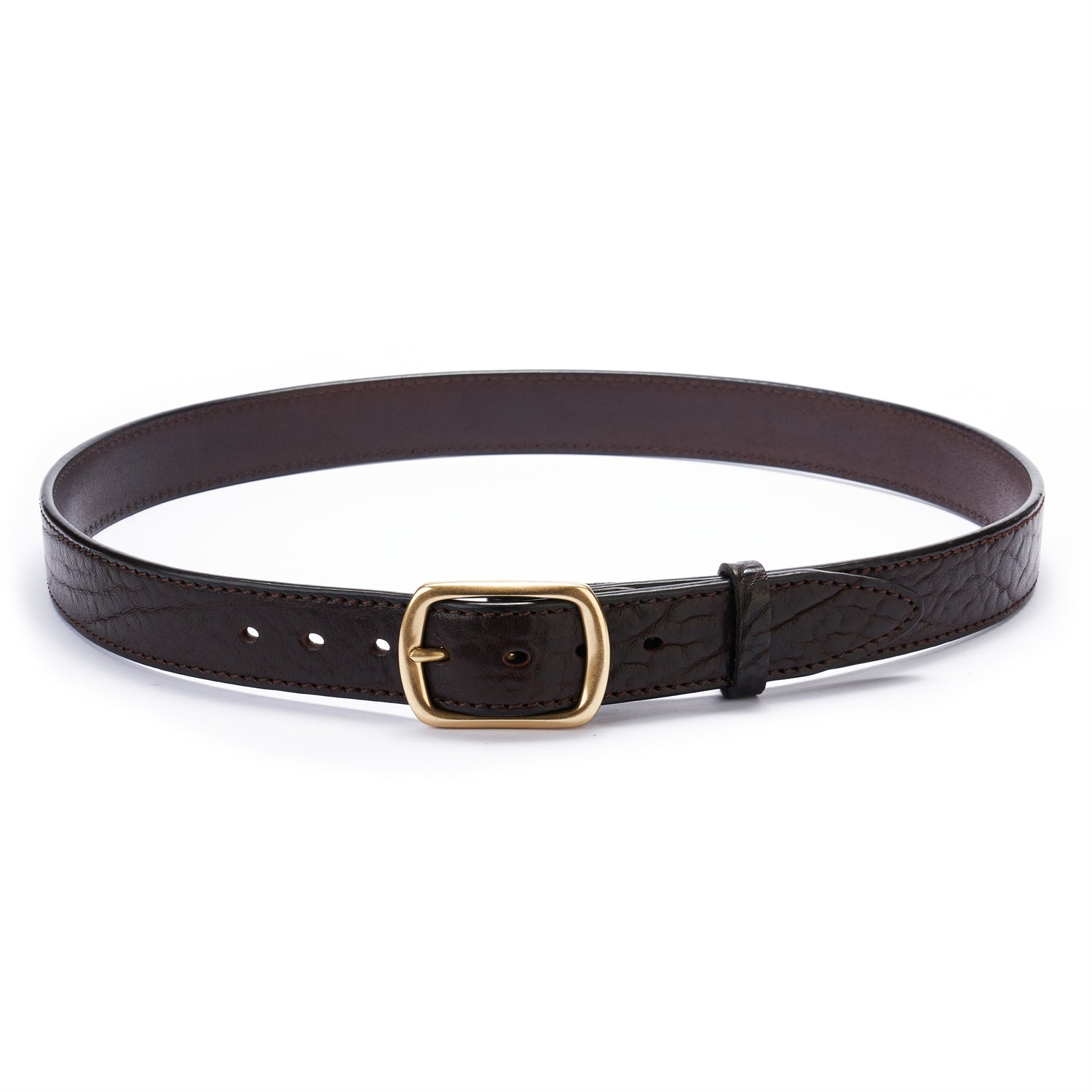 BELTLEY Dark Brown Heavy-Duty Full Grain Leather Rugged Belt