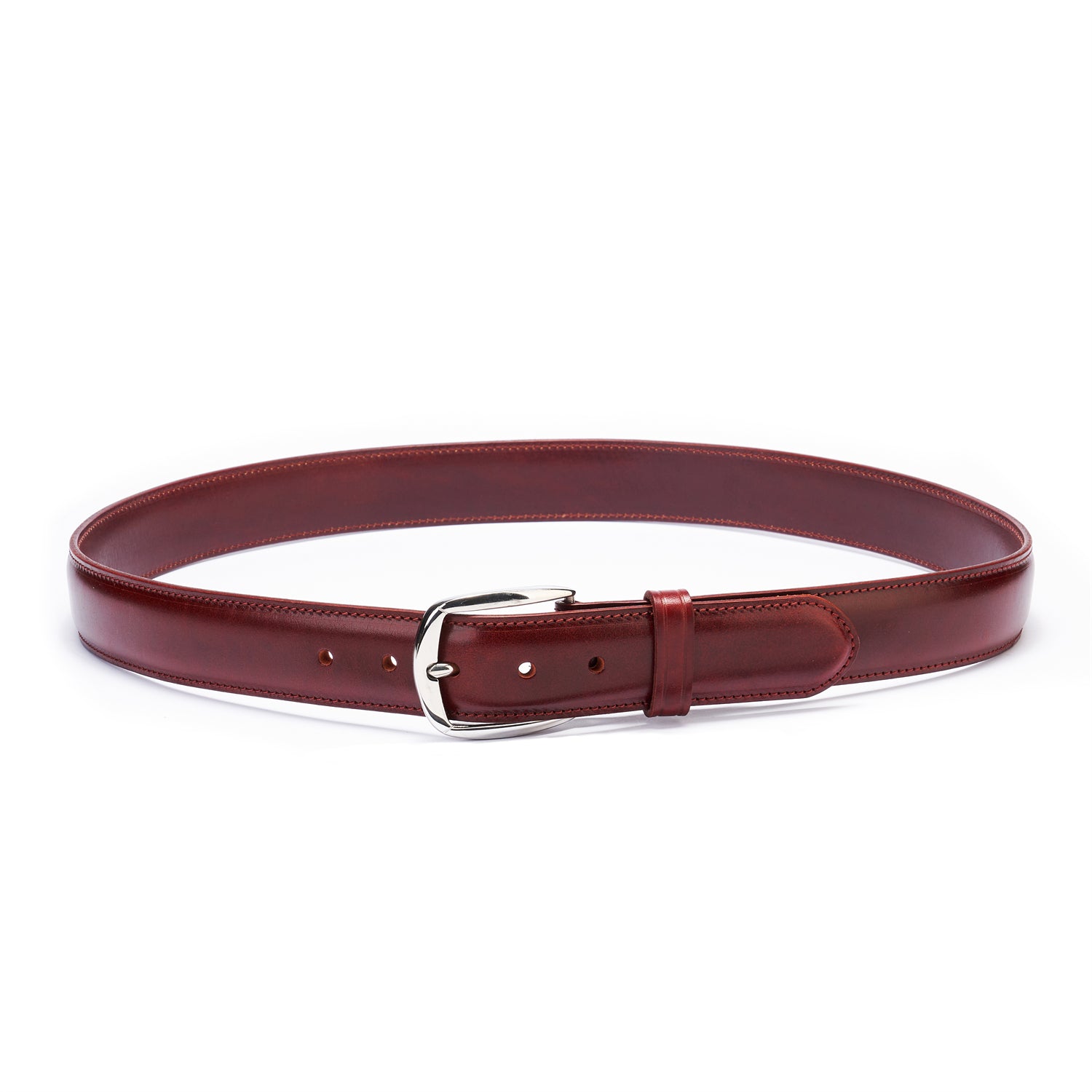 BELTLEY Deep Claret Heritage Belt – 38MM Full-Grain Leather  Unisex