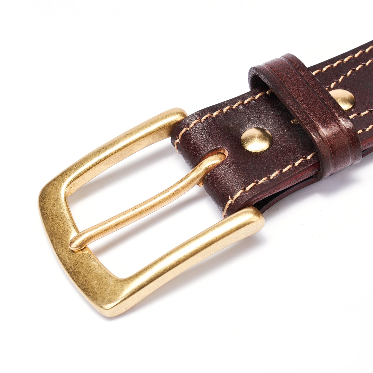 BELTLEY Espresso Belt – 1.5“ Full-Grain Leather with Hand-Stitched Detail
