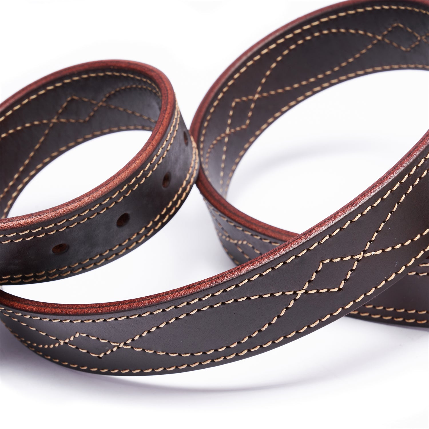 BELTLEY Espresso Belt – 1.5“ Full-Grain Leather with Hand-Stitched Detail