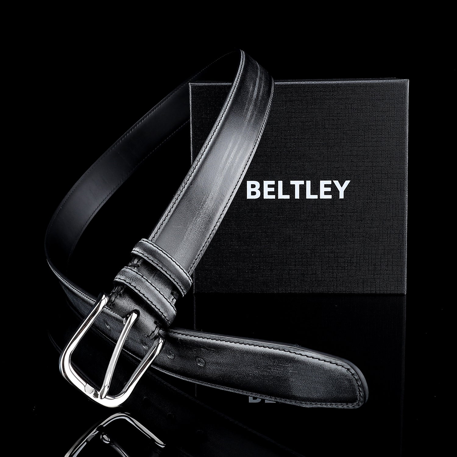 BELTLEY Genuine Leather Waxed Belt for Men and Women