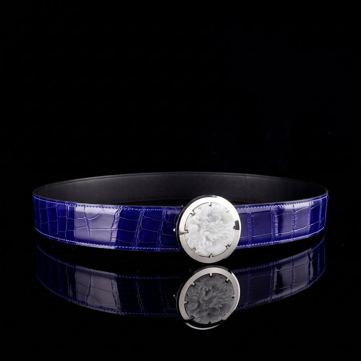BELTLEY Glossy Alligator Belt For Men