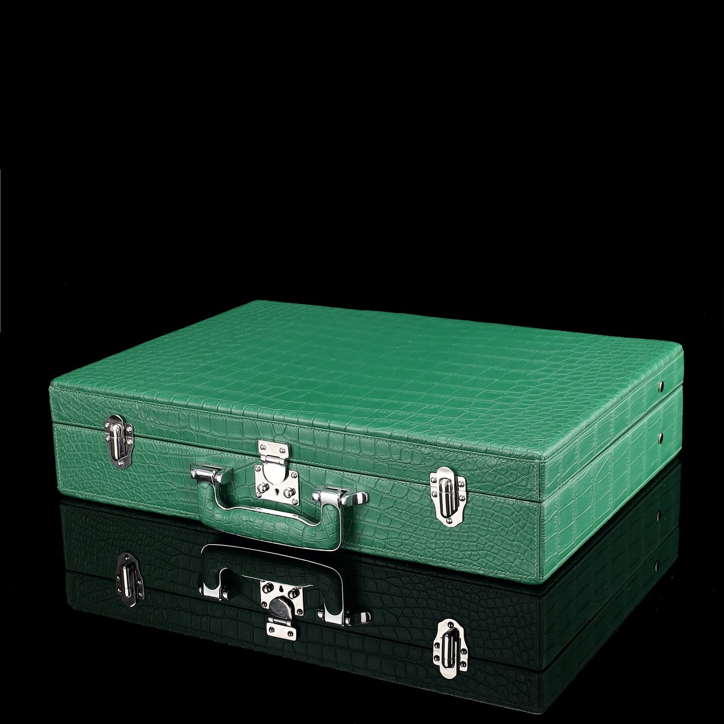 BELTLEY Green Nile Crocodile Briefcase – Structured Multi-Compartment & Versatile Carry Design