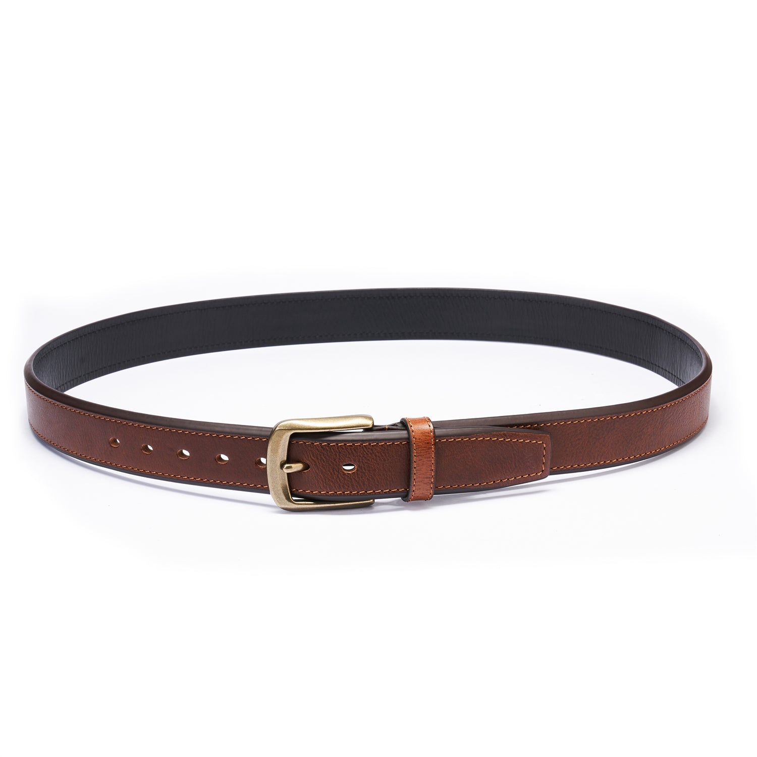 BELTLEY Heavy Duty 1.5 Belt - Double-Layer Full-Grain Leather in Saddle Brown