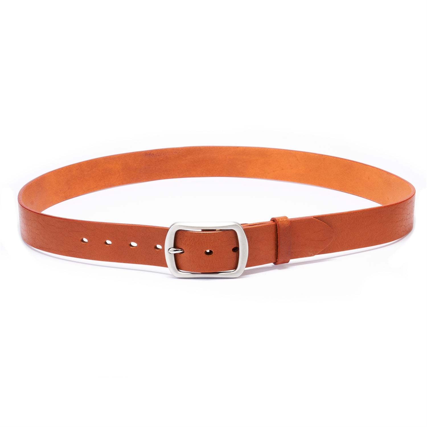 BELTLEY Khaki Everyday Leather Belt 1.5” - Full Grain SS Buckle