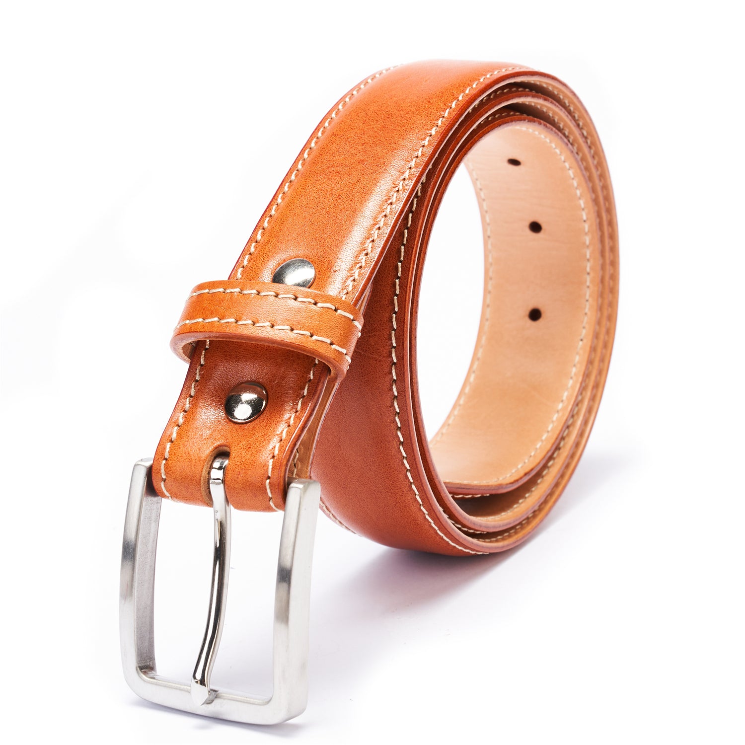 BELTLEY Khaki Heritage Belt – 1.38“ Double-Layer Full-Grain Leather (Unisex)