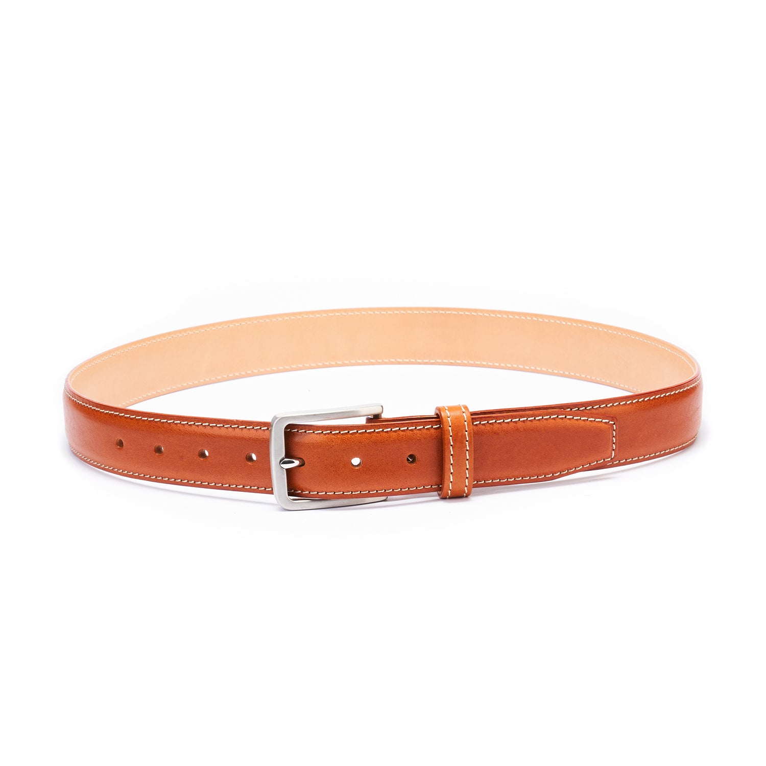 BELTLEY Khaki Heritage Belt – 1.38“ Double-Layer Full-Grain Leather (Unisex)