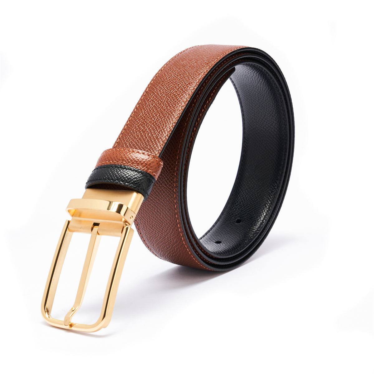 RLM STUDIO Earthy Brown Matte Leather Belt Goldtone Swirl Buckle Size Large il_fullxfull.6944709060_e9kr.jpg main image 3