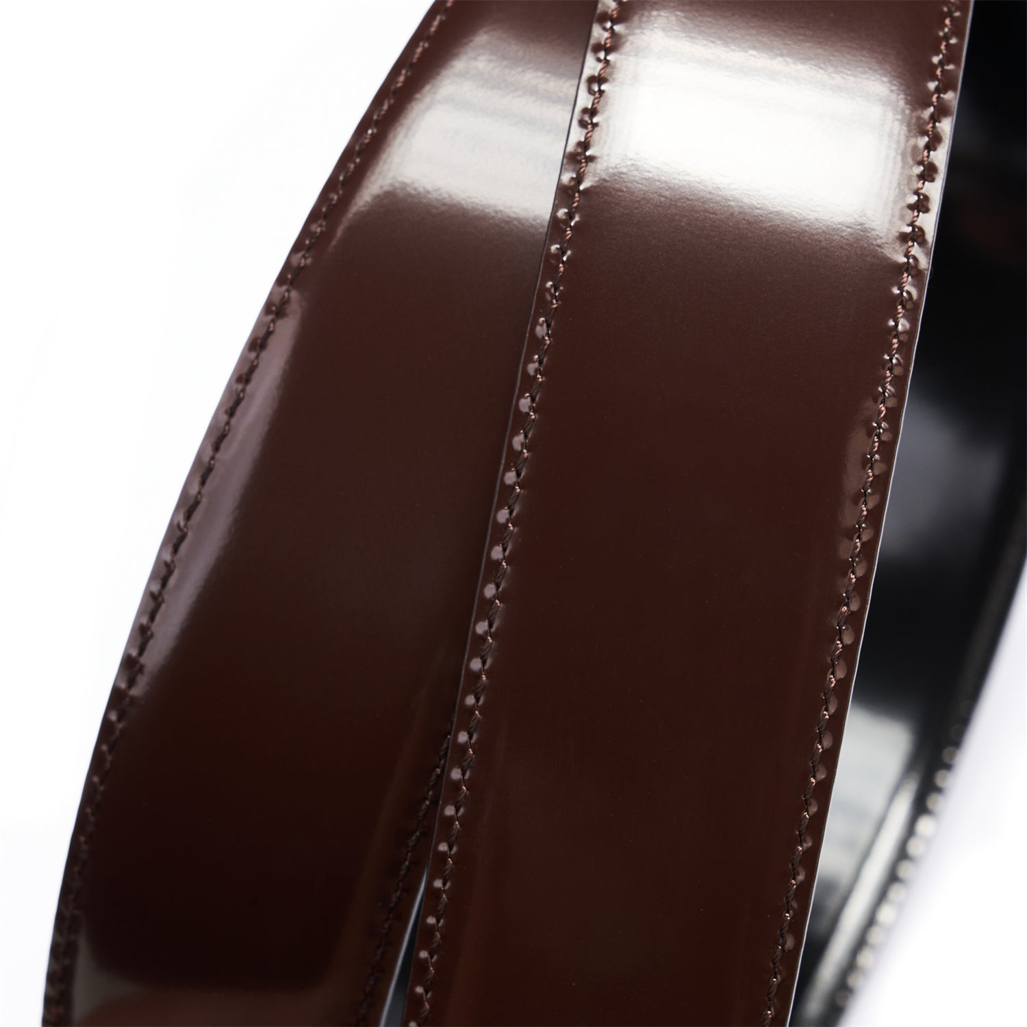 BELTLEY Luminous Espresso Leather Belt With Plate Buckle - 1.38" Width